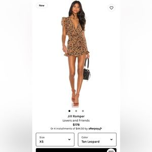 Lovers and Friends “Jill Romper.” New with tags. Size XS